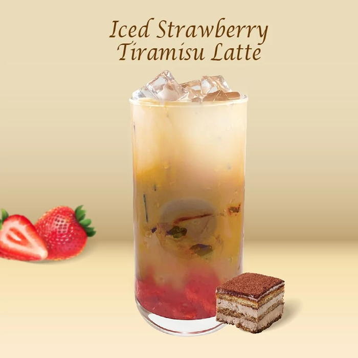 Iced Strawberry Tiramisu Latte